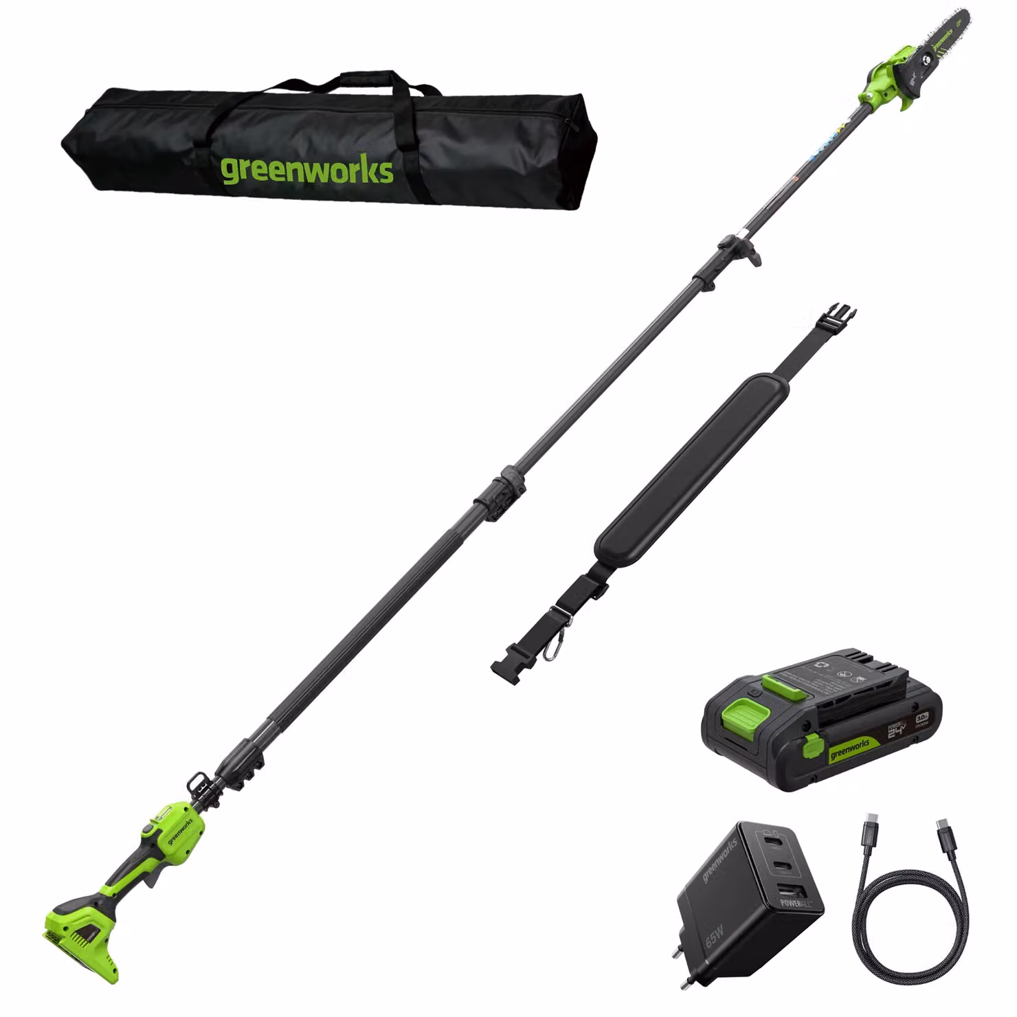 Greenworks POWERALL 24V Potatore telescopico 20cm - Batteria 3Ah