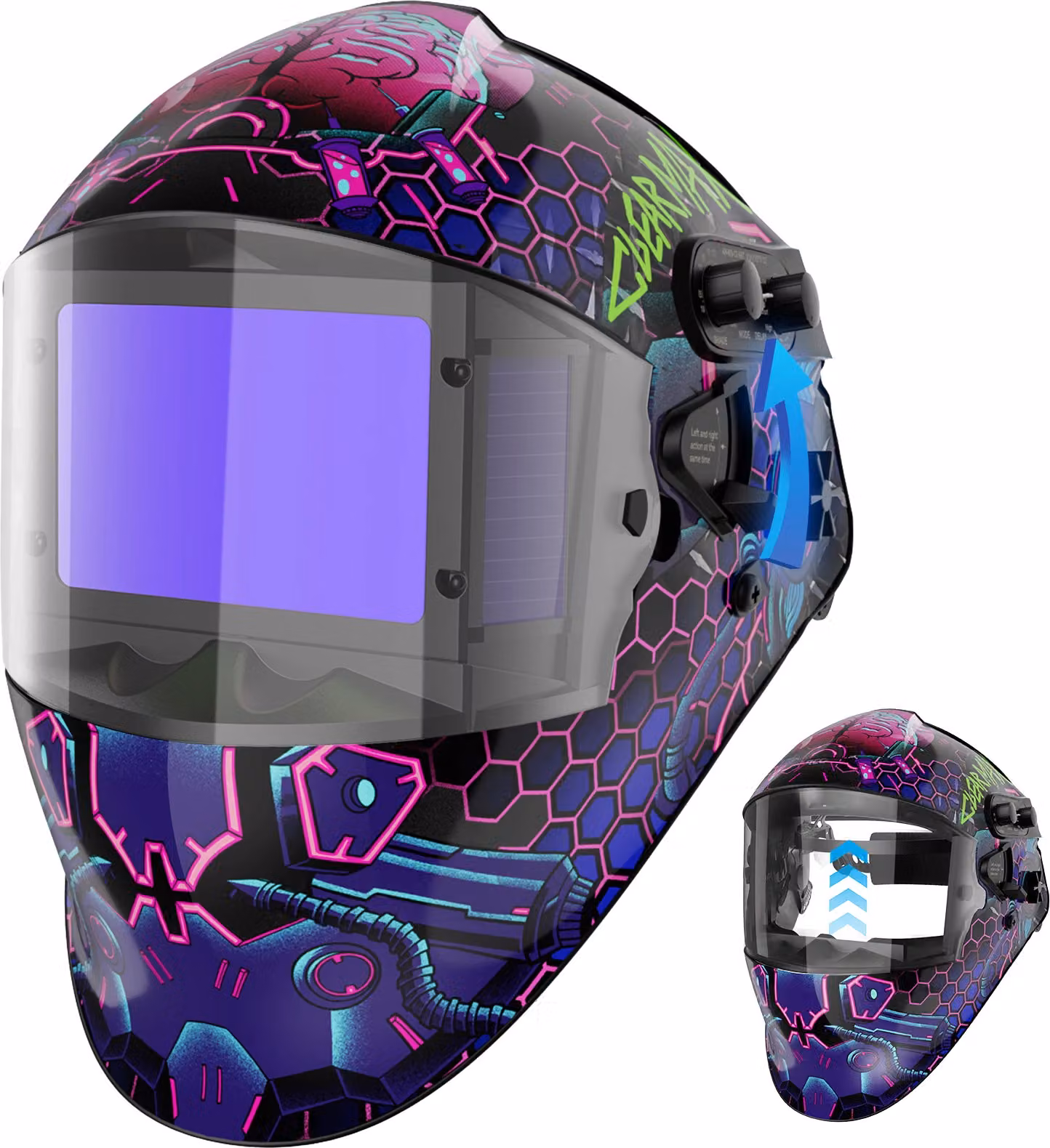 Casco per saldatura, design ribaltabile, oscuramento automatico rapido, AR-WC020