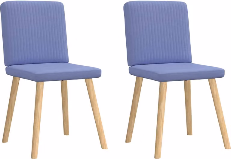 Sedie da Pranzo 2 pz Blu Jeans in Tessuto