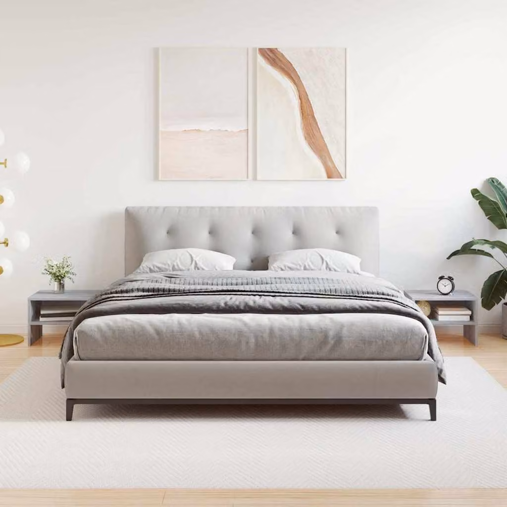 Set di 2 comodini vidaXL in legno multistrato colore grigio sonoma L 40 x P 30 x H 30 cm
