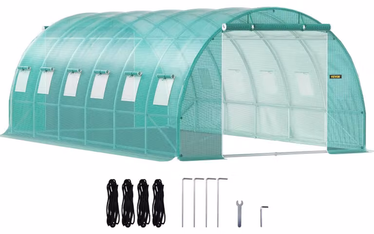 Tunnel, serra per coltivazione, serra per ortaggi, serre, serre da giardino - Dimensioni: 6 x 3 x 2,1 metri - Struttura in acciaio zincato