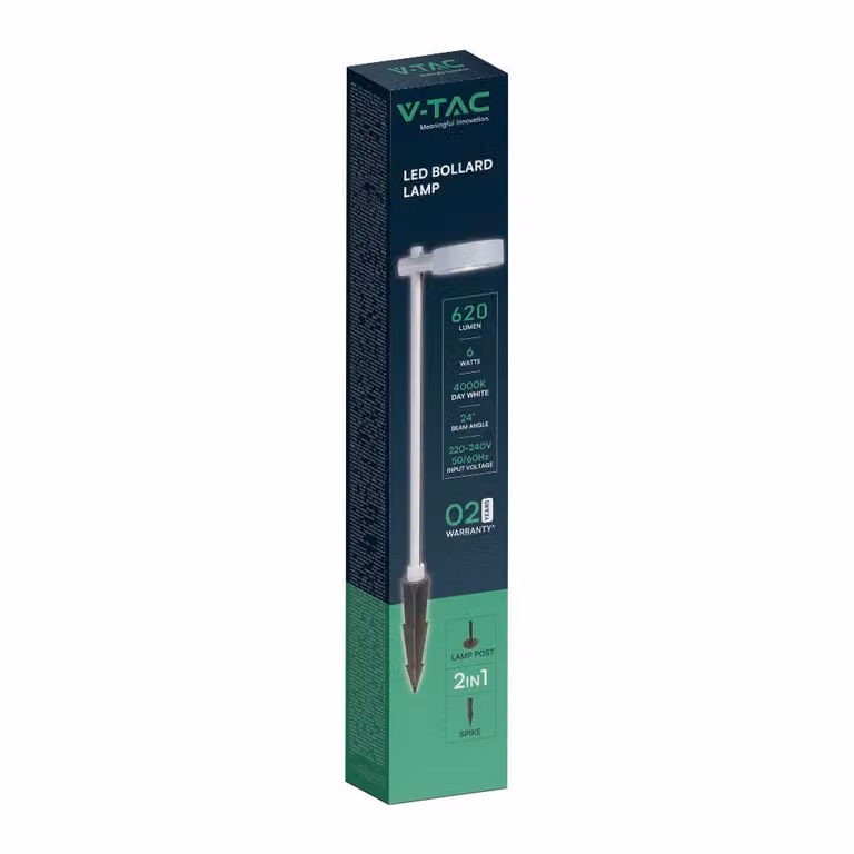 V-TAC VT-11107 Lampada led da Giardino con picchetto lampioncino viale segnapassi 6W colore bianco h102cm luce 3000k IP65 sku 6836