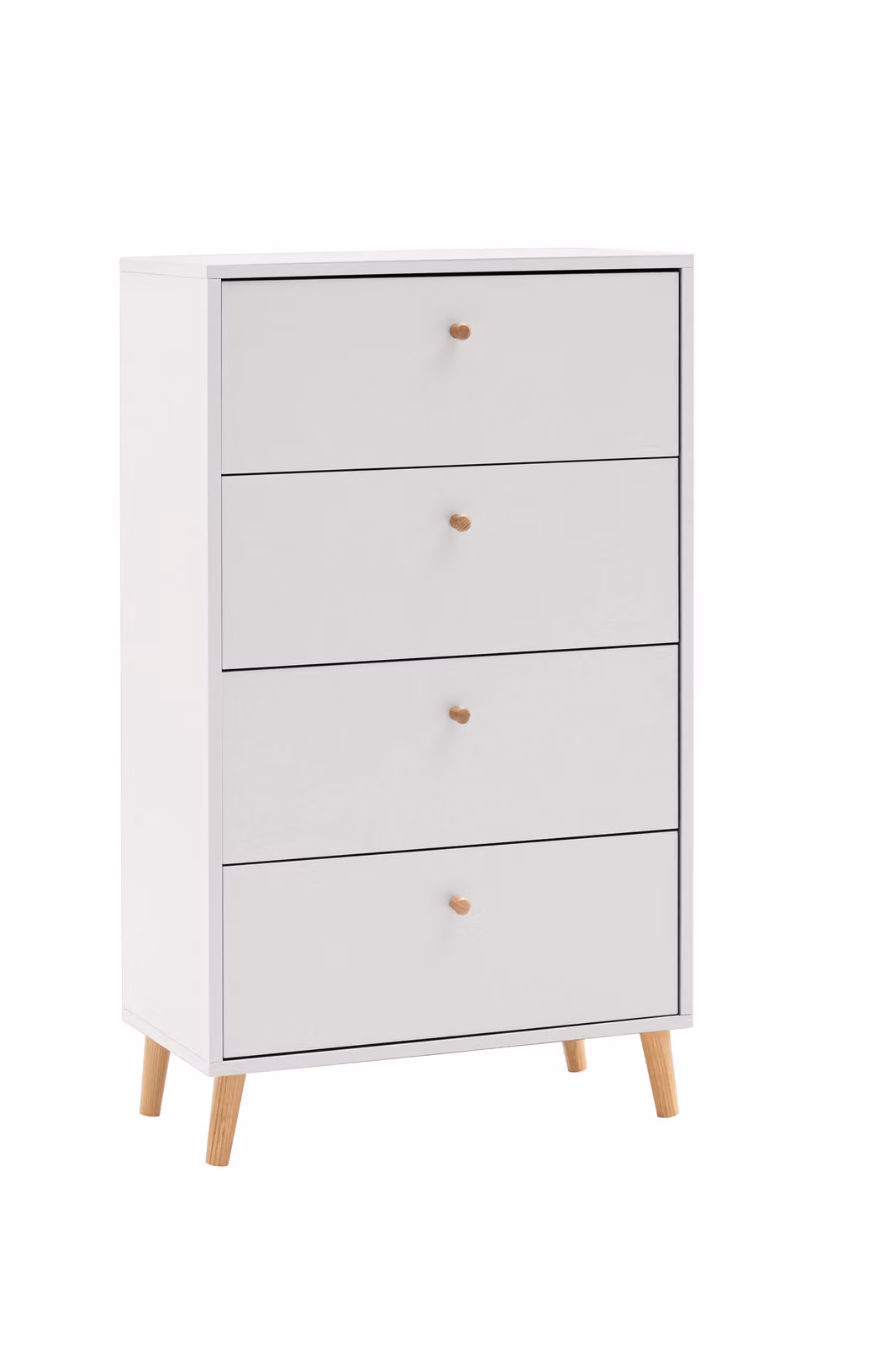 Comodino Schildmeyer Bjarne, modello 160566, colore bianco opaco, dimensioni 60,1 x 33 x 101,3 cm