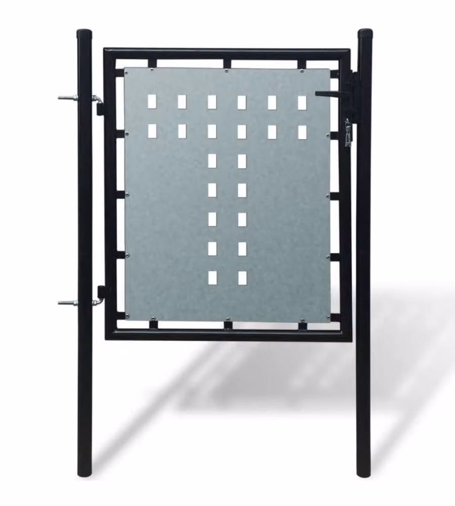 Cancello per Recinzione Singolo Nero 100 x 150 cm