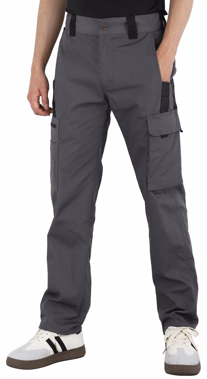 Pantaloni da lavoro multi-tasche per l'esterno, realizzati con tessuto resistente