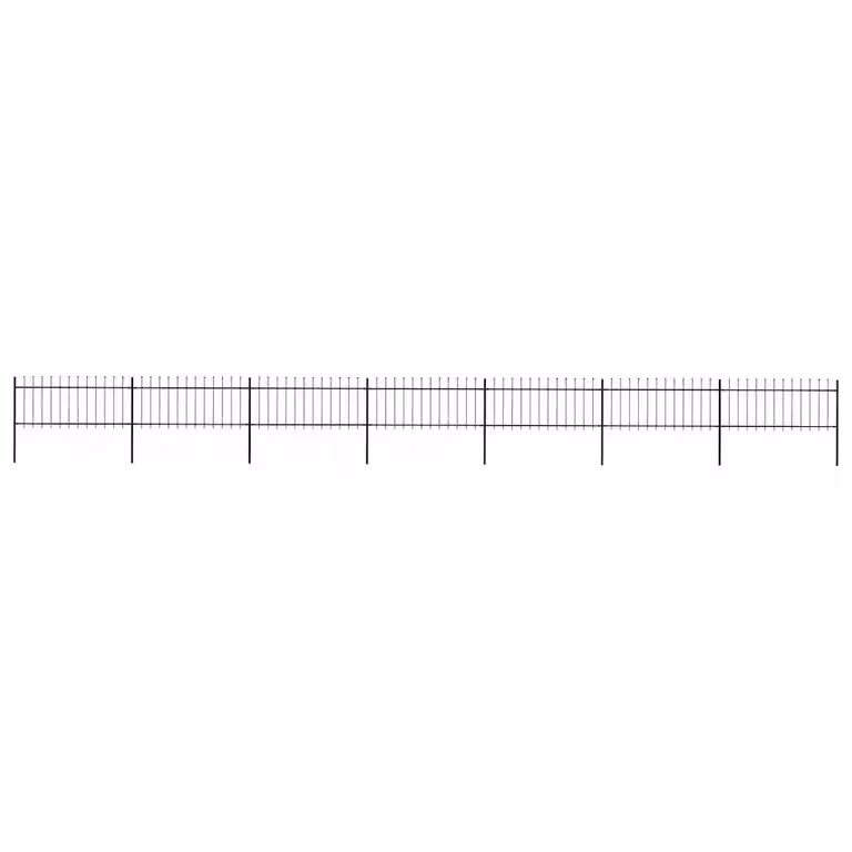 Recinzione da giardino con punta a lancia vidaXL in acciaio nero L: 1172 cm, H: 80 cm