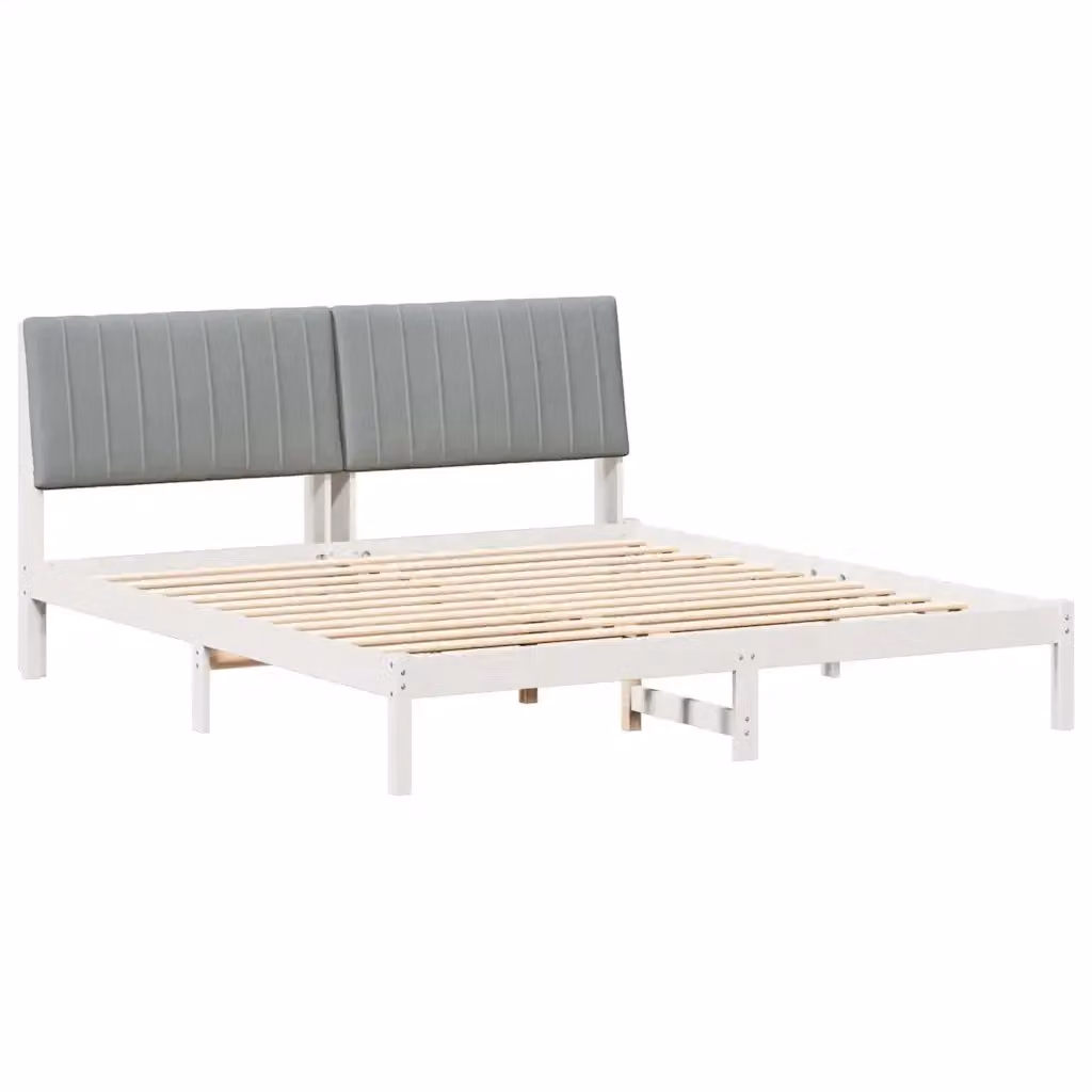 Struttura del letto moderna vidaXL in pino massello grigio, L/P/H: 180 x 200 x 93,5 cm – 2
