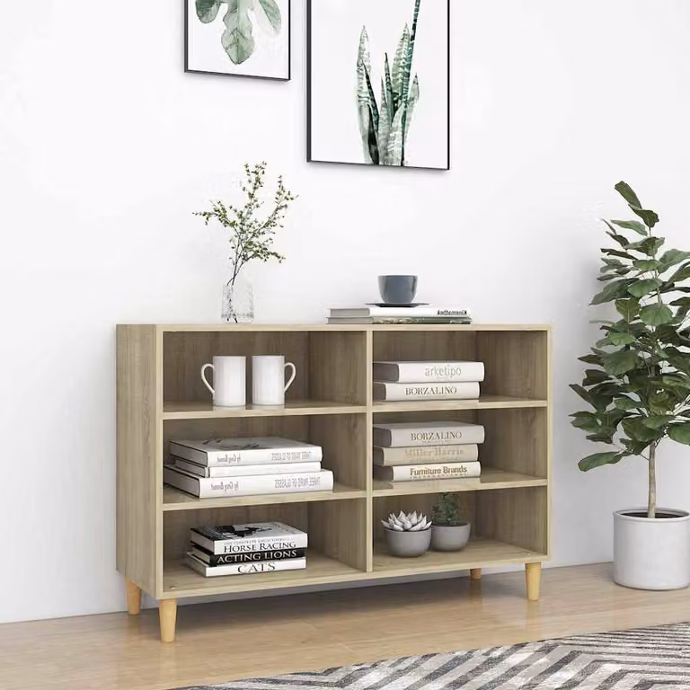Credenza vidaXL in Rovere Sonoma e Legno Multistrato, L 103,5 cm x P 35 cm x H 70 cm