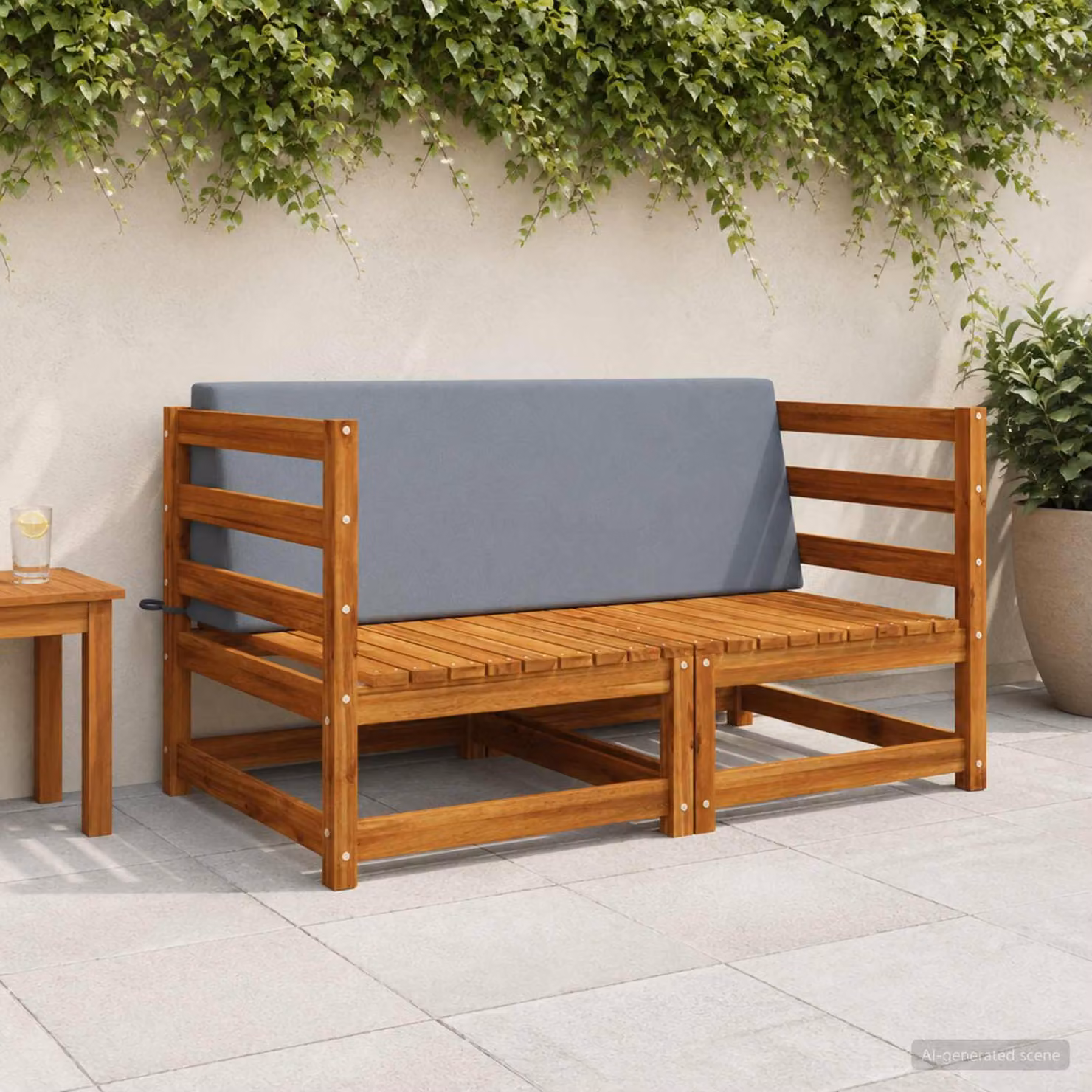 Cuscino schienale vidaXL SOEST in poliestere blu L 120 cm x P 40 cm x H 20 cm