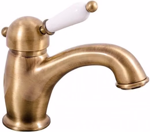 LABE miscelatore lavabo in ottone con manico in ceramica senza sifone