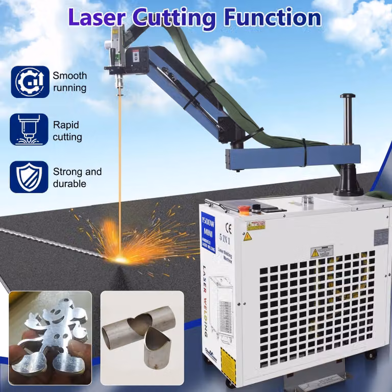 Saldatrice laser multifunzione - 6 in 1, saldatrice portatile per metalli - 2000 W - Funzioni: saldatura, taglio, pulizia delle saldature