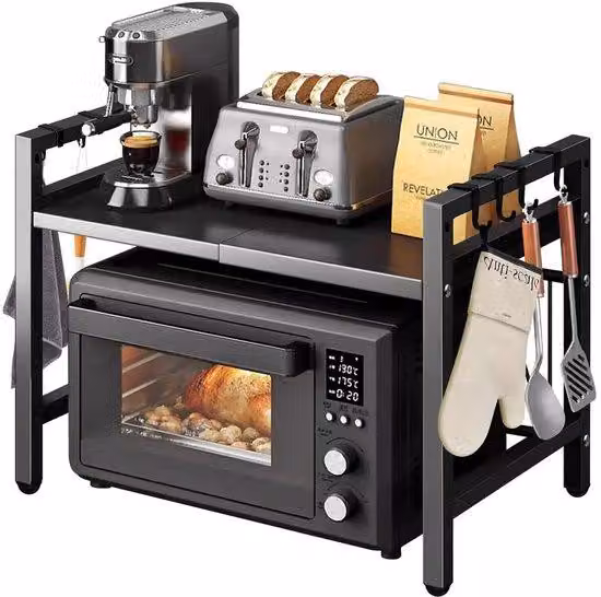 Mobile per magnetrone 42-64 cm, scaffale metallico con montanti, pensile da cucina