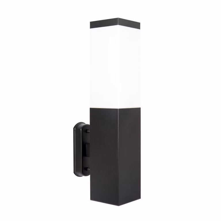 Lampada da parete esterna per giardino, 1xE27, nera, grado di protezione IP44, marca SU-MA, modello Inox SS802-A BL