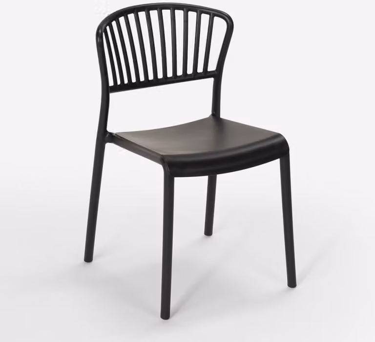 Sedia di design moderno in polipropilene per cucina bar ristorante e outdoor Vivienne - Nero