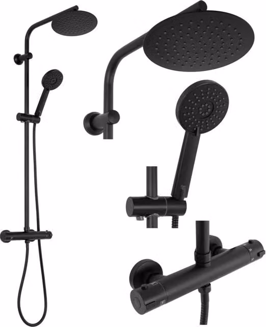 Set Doccia Da Incasso Rea Bliss Black Matt