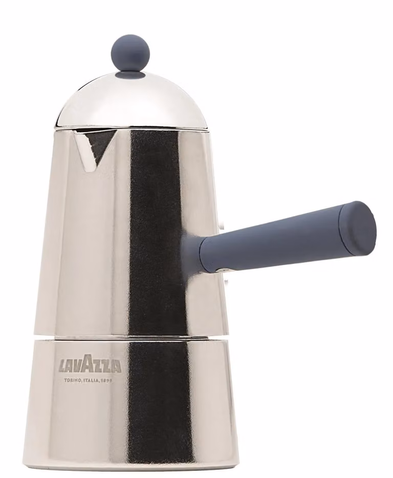 Caffettiera 'Carmencita POP' di Ilsa, in alluminio per induzione con Manico e Pomolo blu in Nylon, 3 tazze