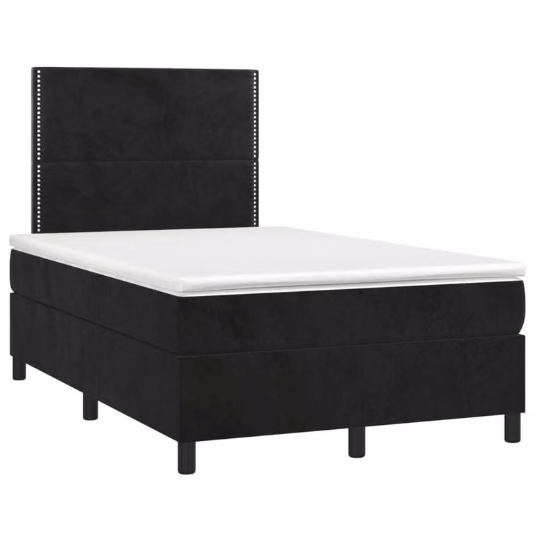 Maison Exclusive - Letto boxspring con materasso e LED nero 120x190 cm velluto