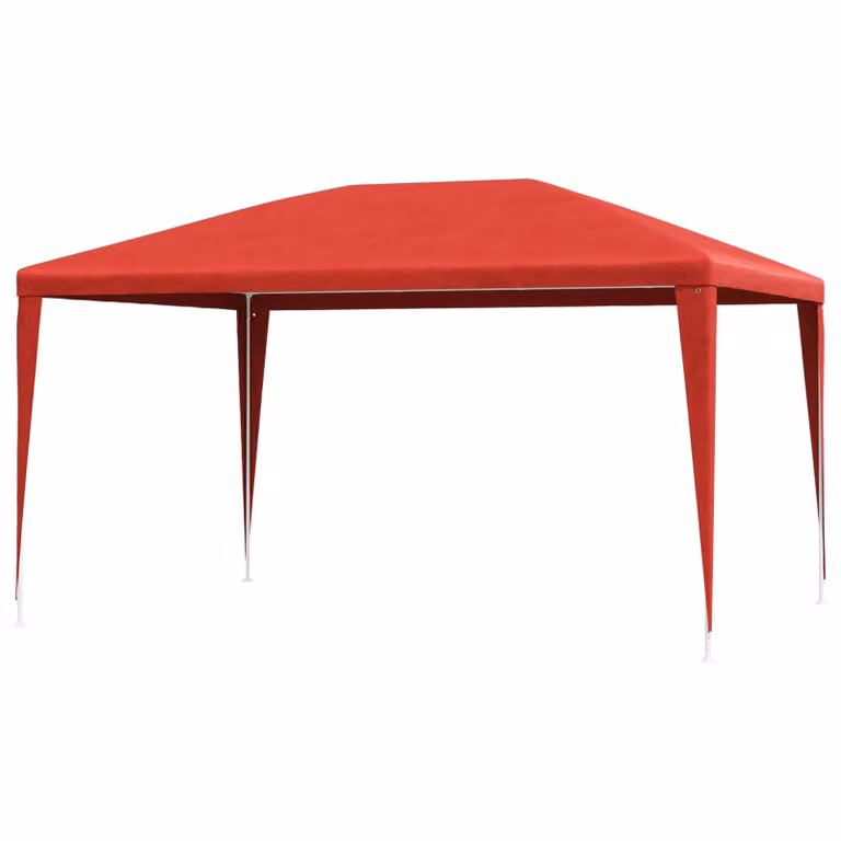 Tenda Party vidaXL Rossa in PE e Acciaio L: 400 cm, P: 300 cm, H: 255 cm