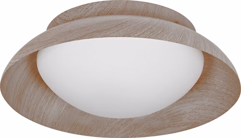 OSRAM ORBIS MADRID plafoniera 305 mm, color legno, base 2XE27, può essere dotata di lampada intelligente, design moderno, alloggiamento in metallo, adatta per uso interno, rotonda, classe di protezione IP20