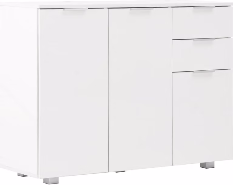 Credenza Bianco Lucido 107x35x80,5 cm