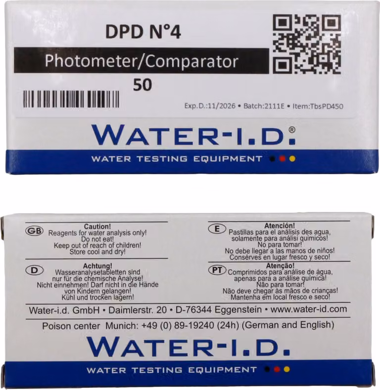 Compresse WATER-I.D. DPD n. 4 per PoolLab, 50 pezzi