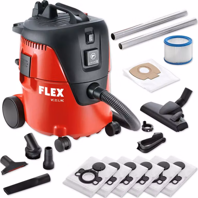 Flex VC 21 L MC Sicherheitssauger SET + 5 Vliesfiltersäcke 1250 W