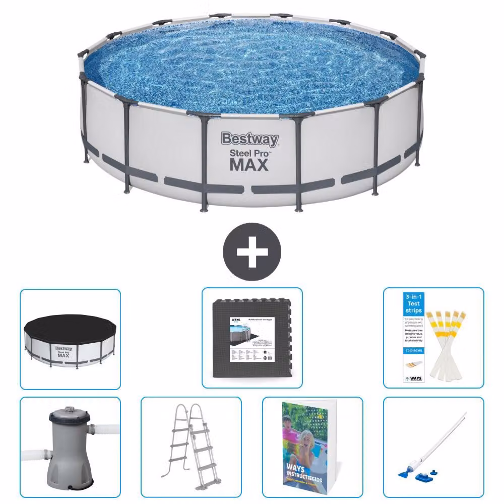 Piscina gonfiabile Bestway Steel Pro MAX, rotonda, 427x122 cm, composta da 6 parti, modello S610