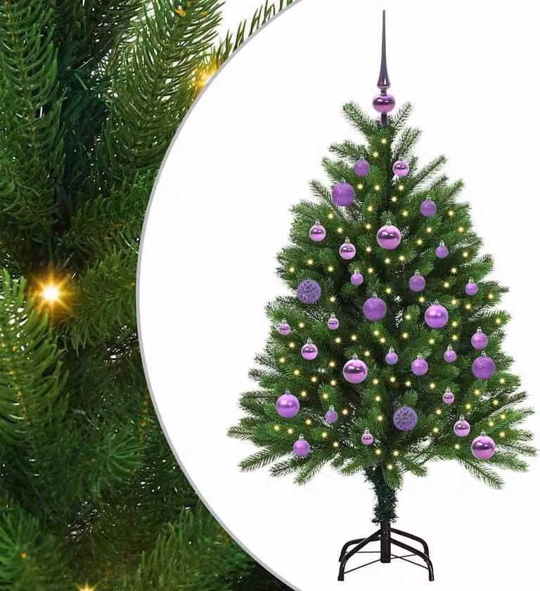 Albero di Natale con 150 LED con supporto Verde 120 cm PE