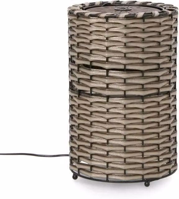 Fontana da tavolo Sachiko GIORDANOSHOP in metallo beige con LED, Ø 26,5 cm, H 41 cm