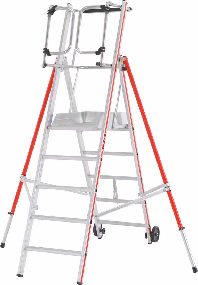 Scala a piattaforma Hymer Protect con porta di sicurezza a chiusura automatica, 8 pioli