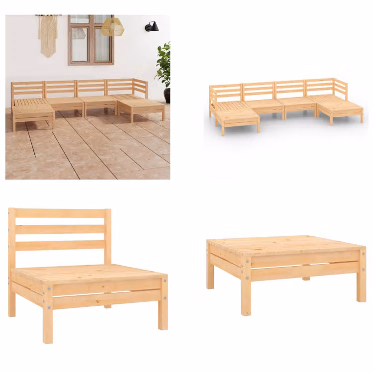 vidaXL set salotto da giardino 6 pezzi pino massiccio - Set di mobili da giardino - Set di mobili da giardino - Set di mobili da giardino - Set di mobili da giardino
