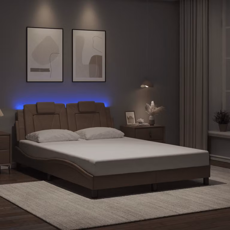 vidaXL Giroletto Viana con LED e porta USB, Colore Marrone, L 120 x P 200 cm
