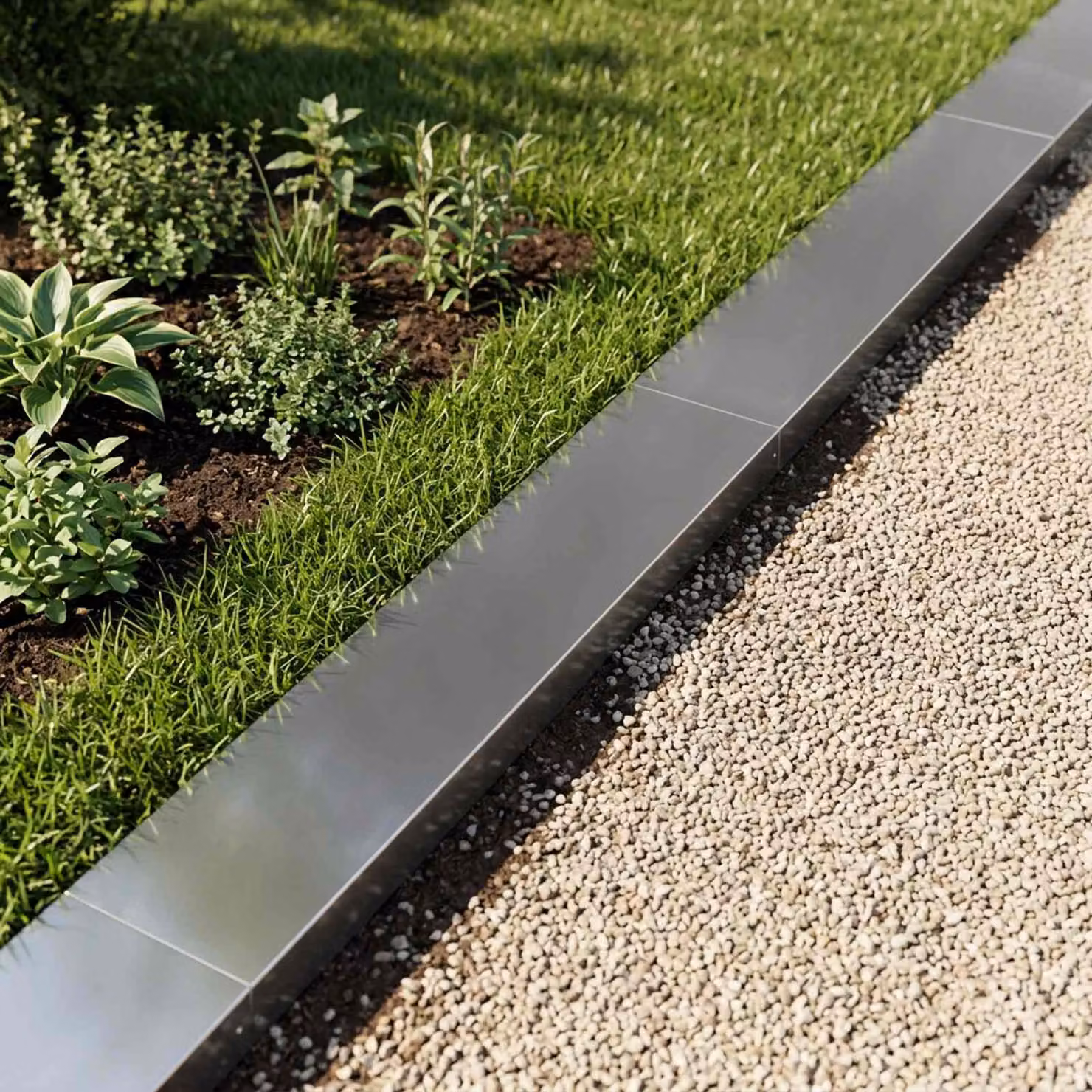 Set di 2 profili di copertura per giardino vidaXL in acciaio zincato grigio, L 100 x P 20 x H 5 cm