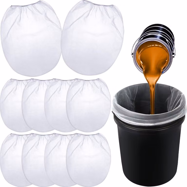 Confezione da 10 sacchi filtranti per vernice da 5 galloni, colore bianco, rete fine