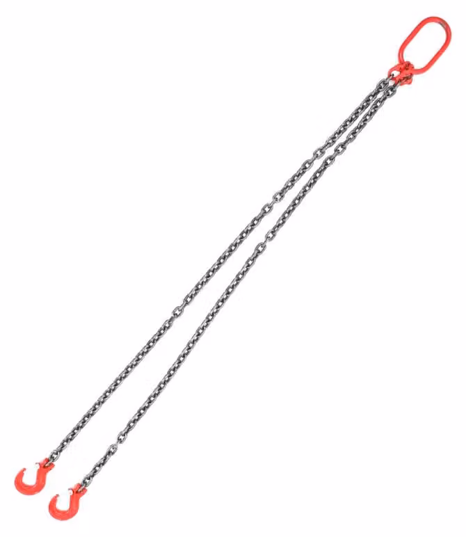 Catene di sollevamento - 2 metri - 8 mm - 2 ganci - Regolabili - Per gru - Capacità di carico: 3 tonnellate