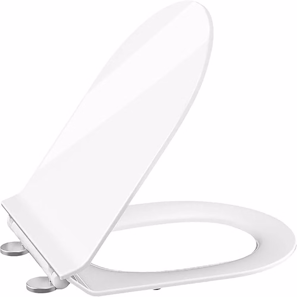 Sedile WC - Sedile a forma di D - Chiusura ammortizzata - Chiusura rapida - Cerniere regolabili - Duroplast UF a doppia parete