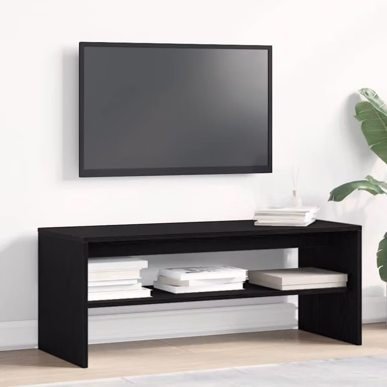 Mobile Porta TV Moderno vidaXL in Legno Nero L: 100 cm, P: 40 cm, H: 40 cm