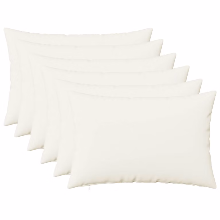 Set di 6 federe vidaXL HEERLEN bianche in poliestere, L 40 cm x P 60 cm