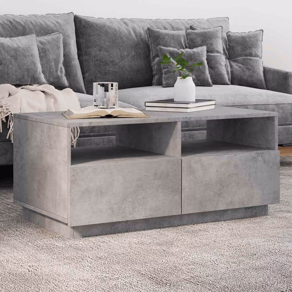 vidaXL Tavolino da Soggiorno Moderno in MDF Grigio, L 90 x P 49 x H 40 cm