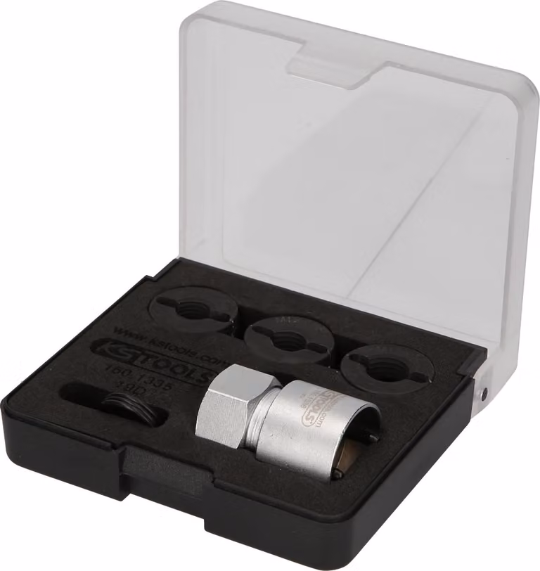KS TOOLS Set di riparazione della filettatura del perno ruota 4 pezzi - 150.1335