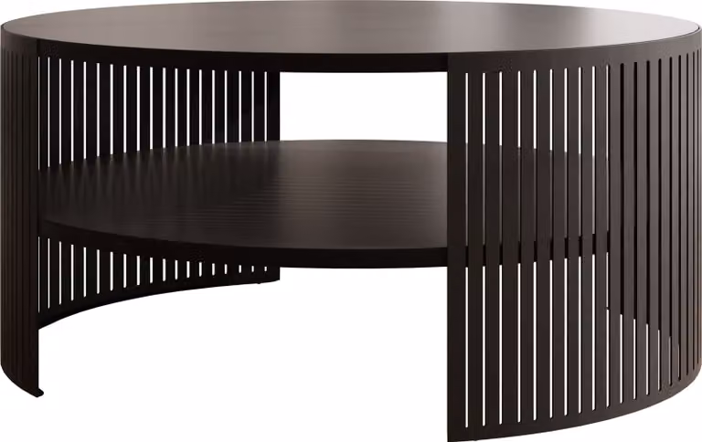 MIRJAN24 Tavolino Fikoli, tavolino da salotto, gambe e fianchi in acciaio (colore: nero / nero molet)