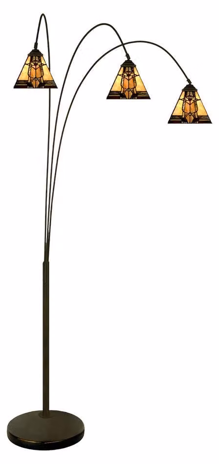 Clayre & Eef Lampada da terra Tiffany 200 cm Vetro beige