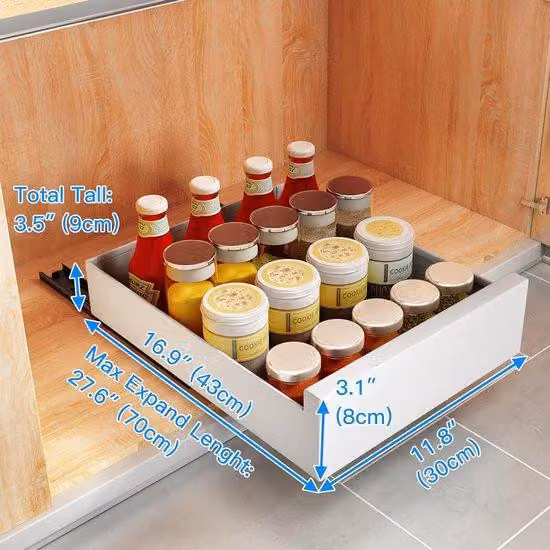 Organizer per cassetti, cassetto estraibile, bianco, 30x43x9 cm