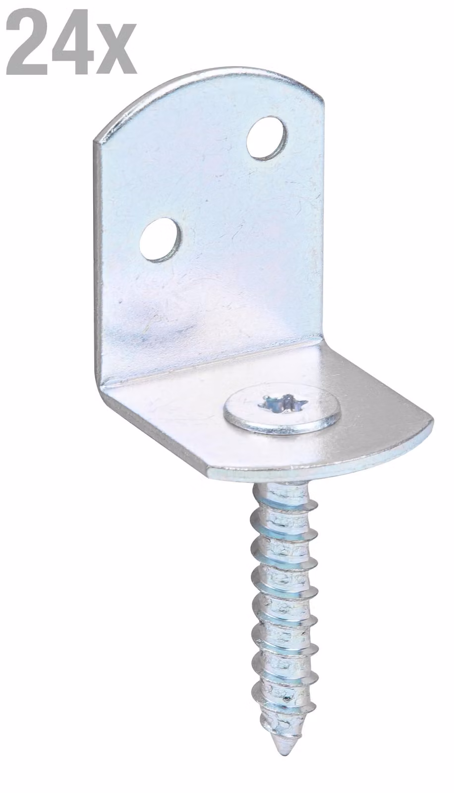 Alberts 212209 Supporto per steccato a forma di L, zincato, passivato a film spesso, altezza totale 83 mm, set da 24