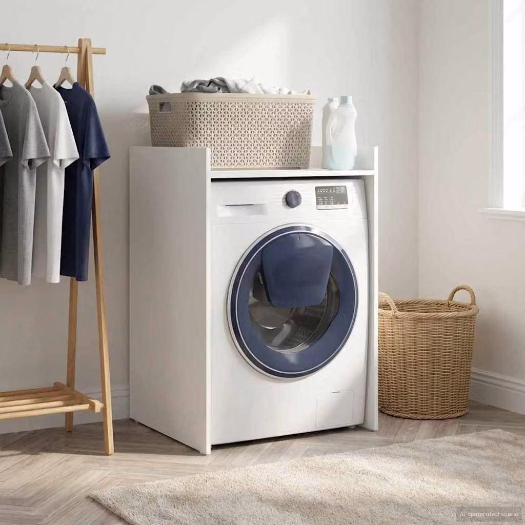Mobiletto per lavatrice vidaXL Bianco Moderno L: 67,5 cm, P: 62 cm, H: 97 cm
