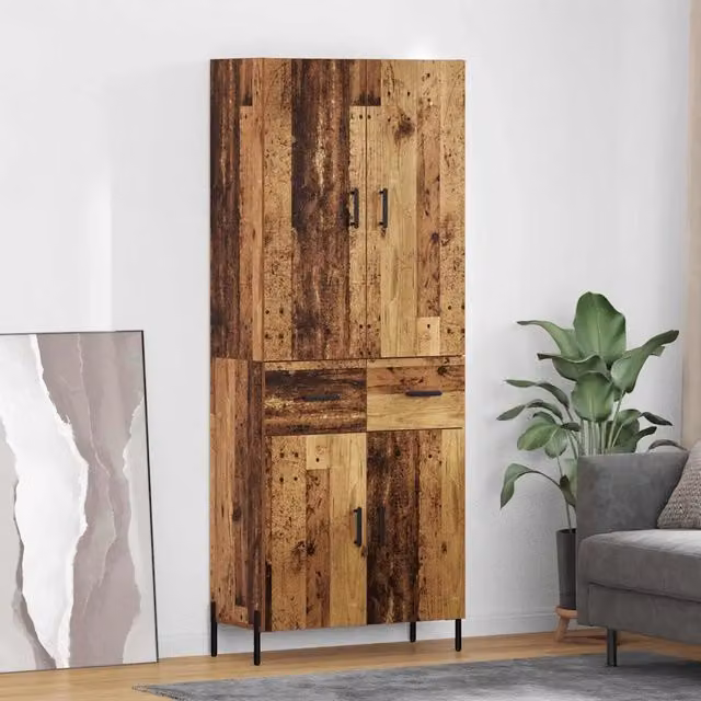 Credenza-Buffet-Armadio da cucina Legno vecchio 69,5 x 34 x 180 cm Legno multistrato 484673