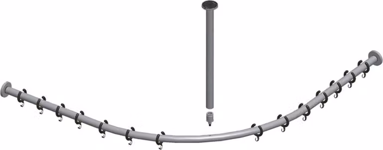 Set di binari per tende doccia Keuco Plan 14938 per doccia 90x90cm argento anodizzato 14938170900
