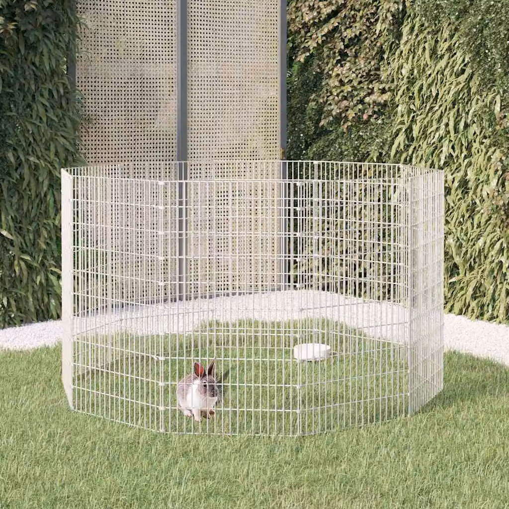 Recinto per Animali Ruspante vidaXL in Ferro Zincato con 10 Pannelli, L: 54 cm, H: 100 cm