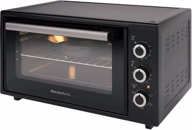 Forno elettrico ventilato Melchioni Ardente 45 nero con timer e temperatura fino a 300°C, capacità 45 litri