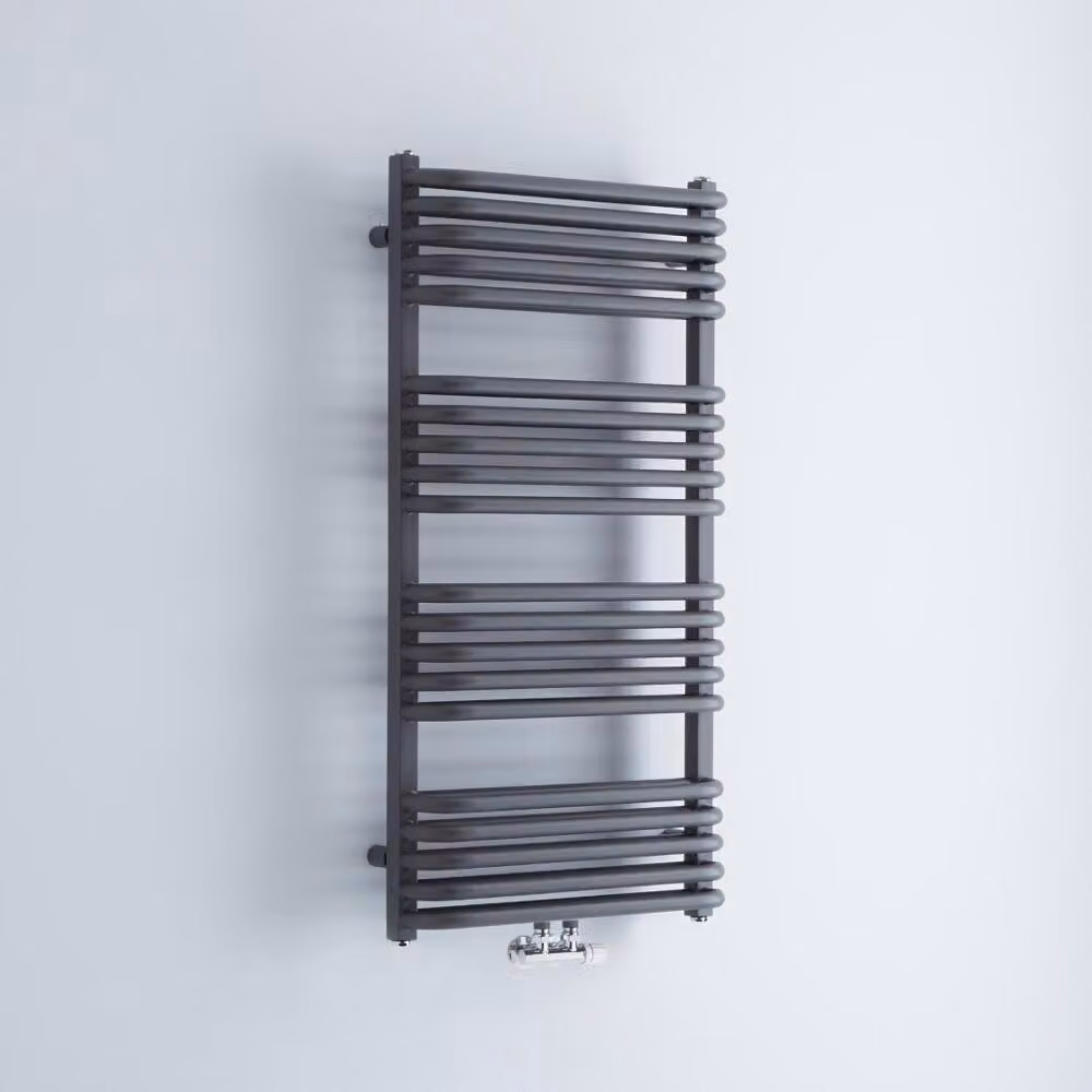 Scaldasalviette Termoarredo Bagno Curvo con Attacco Centrale - Antracite - 1000 x 500mm - 790W - Arch